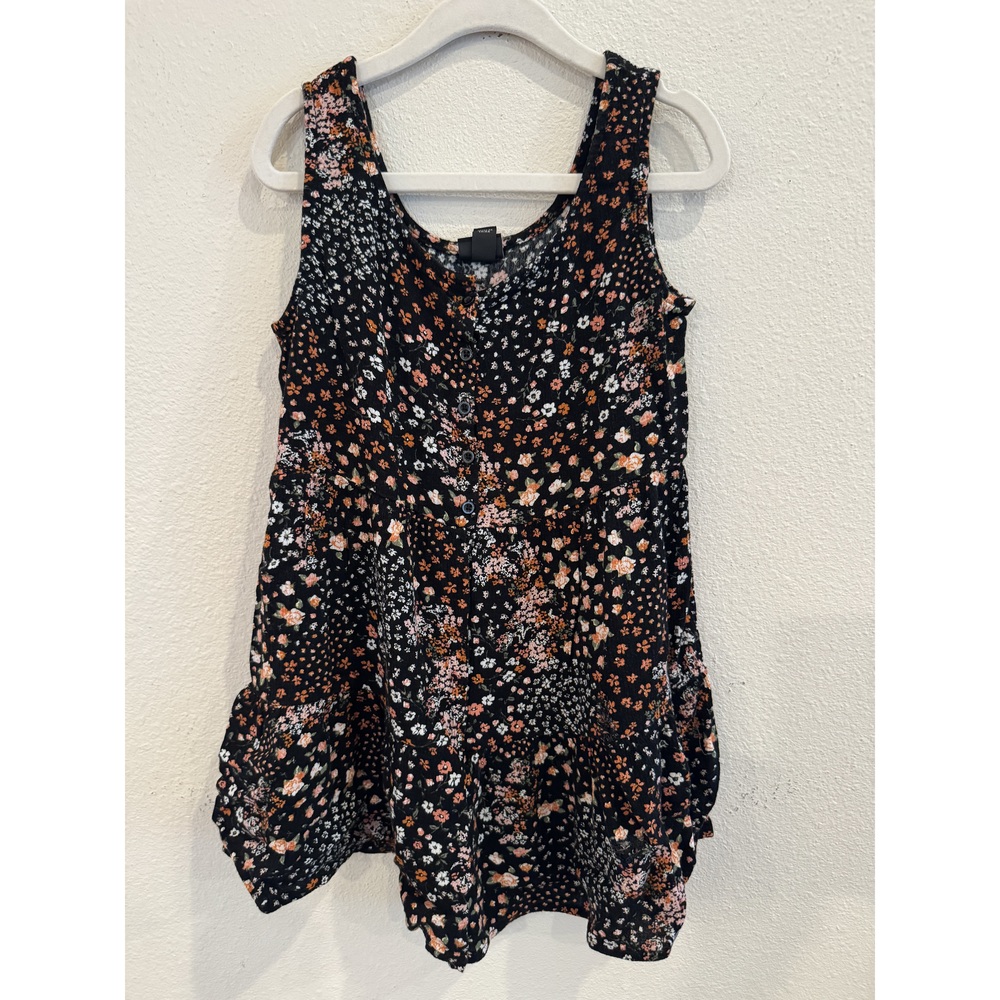 Art Class Floral Sleeveless Blouse Top Black S (6/6X)